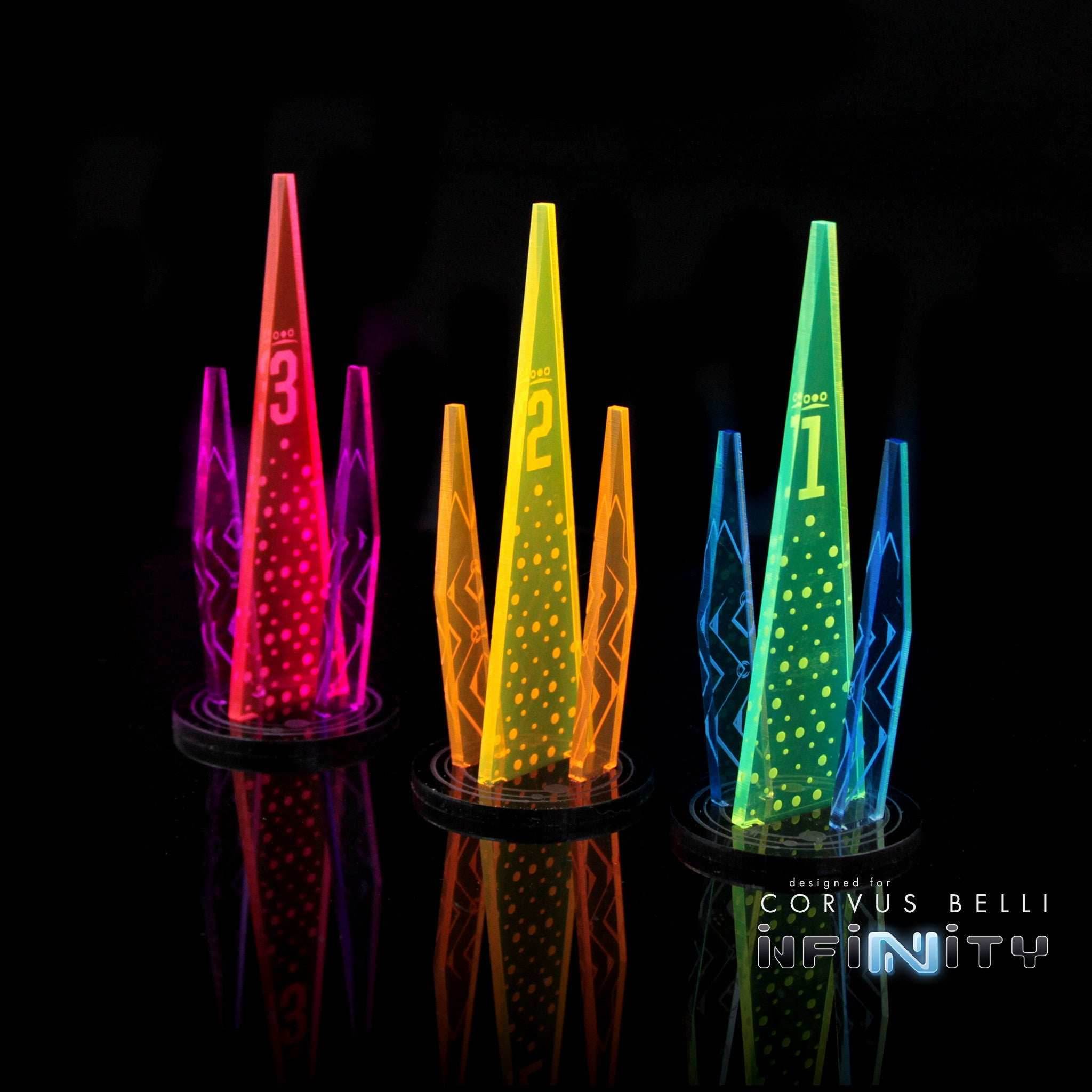 Acrylic Sci Fi Objectives 6 Pack - Fluorescent Blue / Alpha