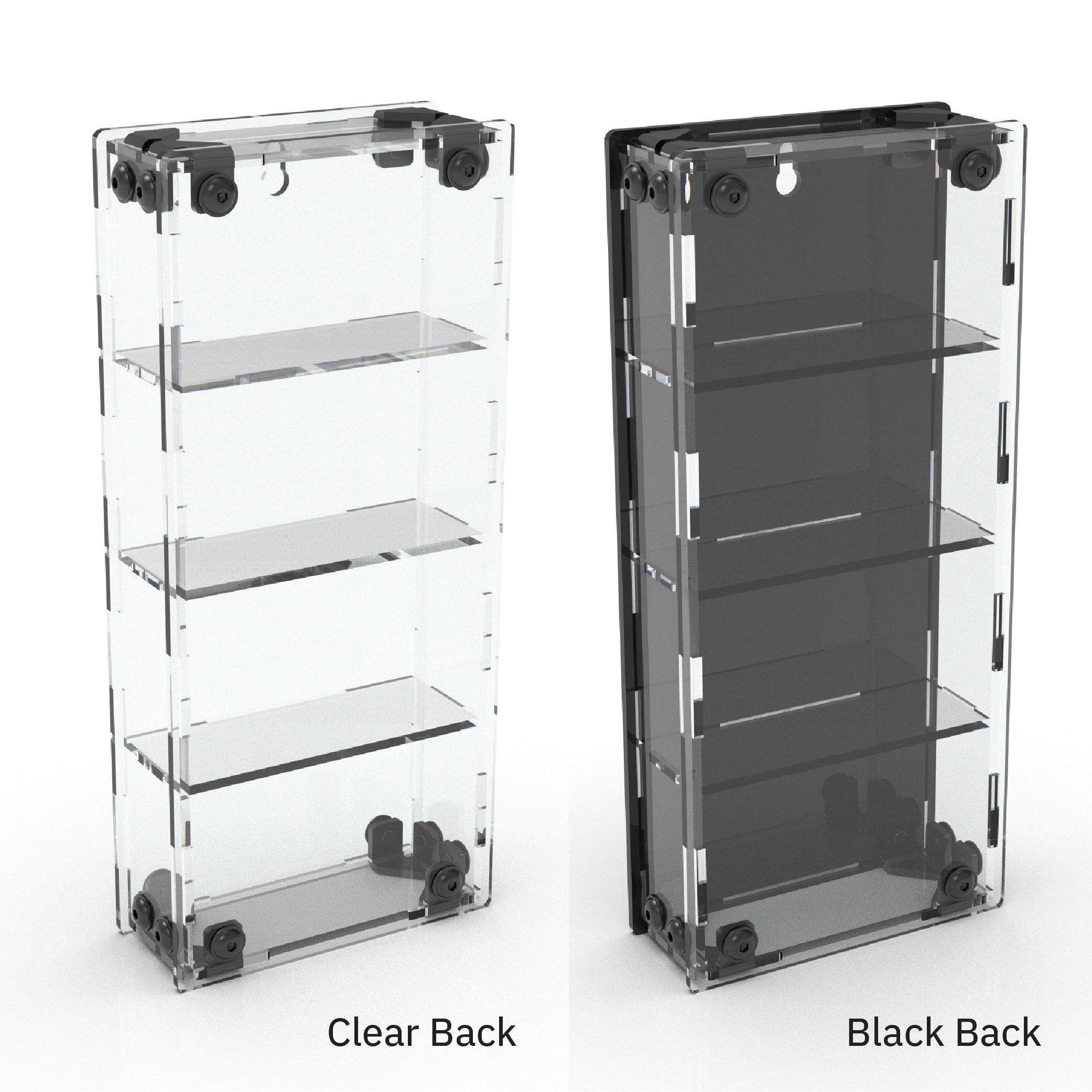 12 Miniature Figure Display Case - Black / UV Blocking