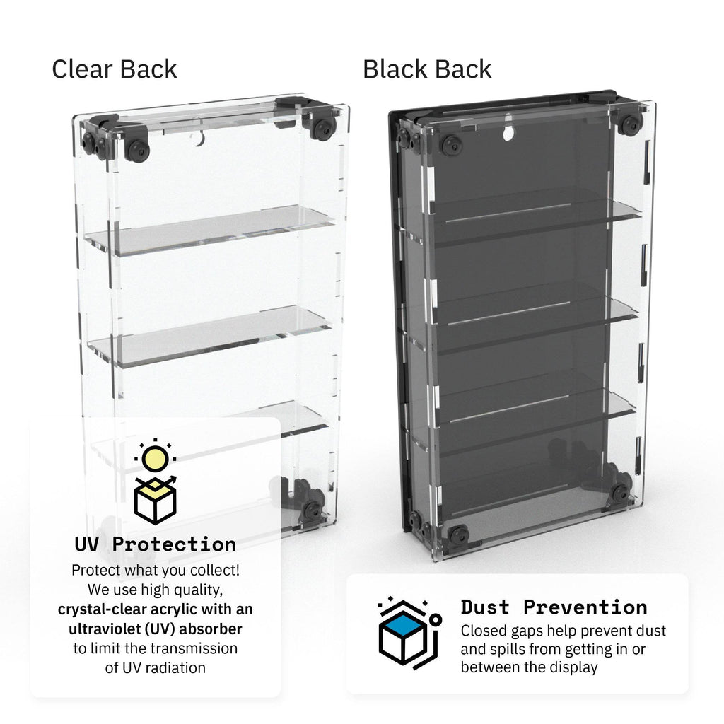 16 Miniature Figure Display Case - Black / UV Blocking