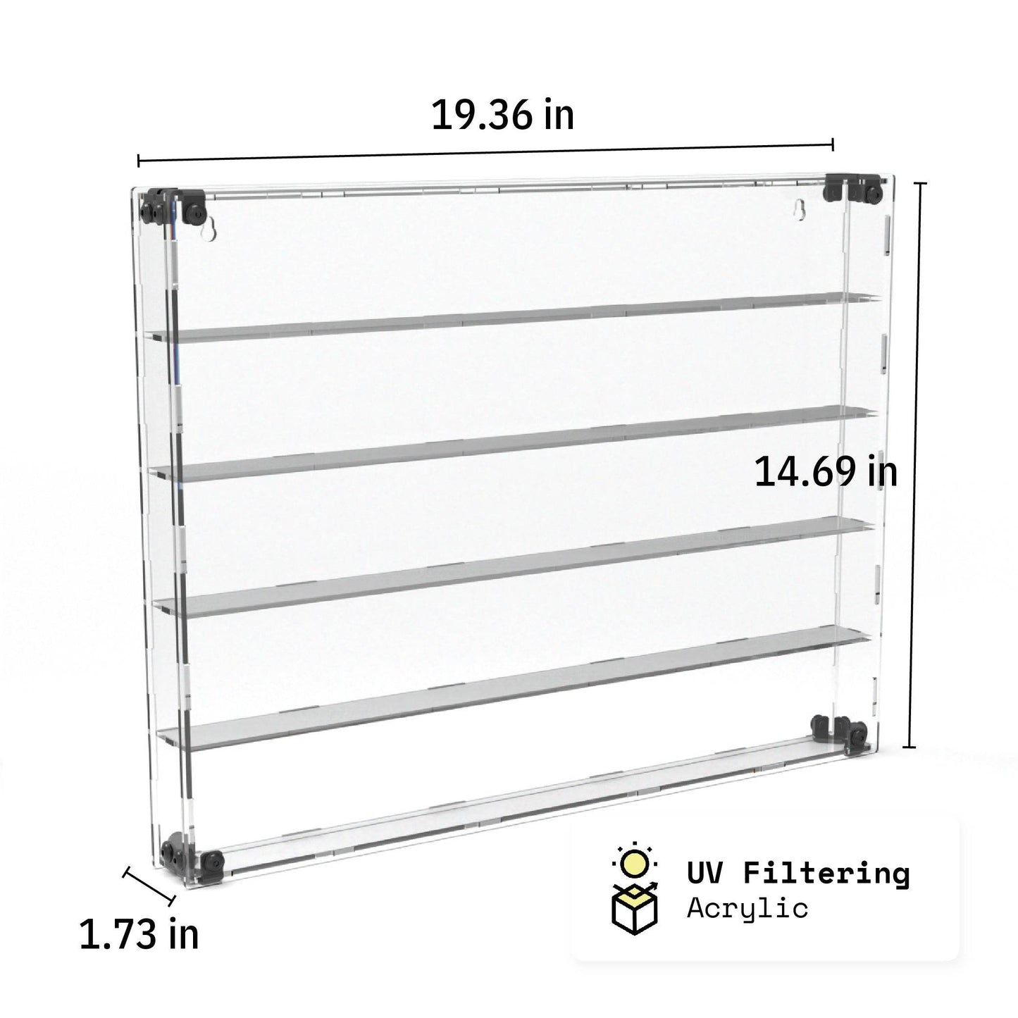 75 Miniature Figure Display Case (Tall Fig Friendly) - Black / UV Blocking