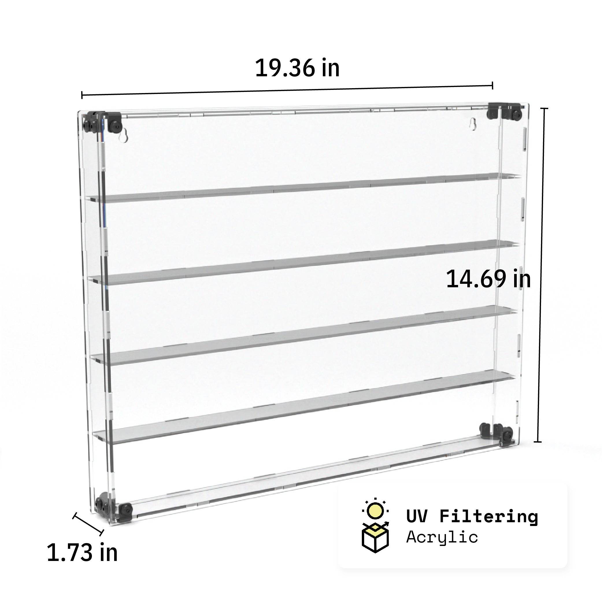 75 Miniature Figure Display Case (Tall Fig Friendly) - Black / UV Blocking