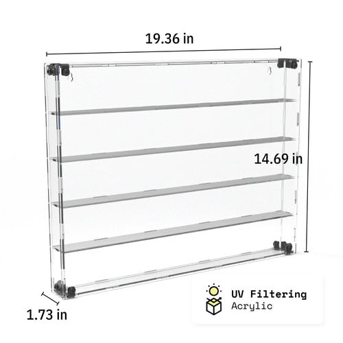 75 Miniature Figure Display Case (Tall Fig Friendly) - Black / UV Blocking