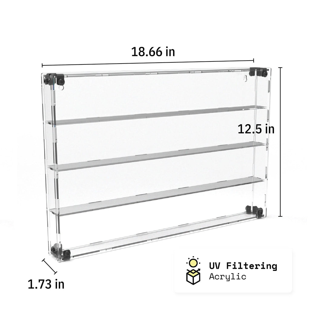 56 Miniature Figure Display Case (Tall Fig Friendly) - Black / UV Blocking