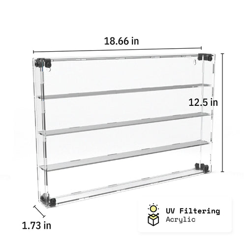 56 Miniature Figure Display Case (Tall Fig Friendly) - Black / UV Blocking