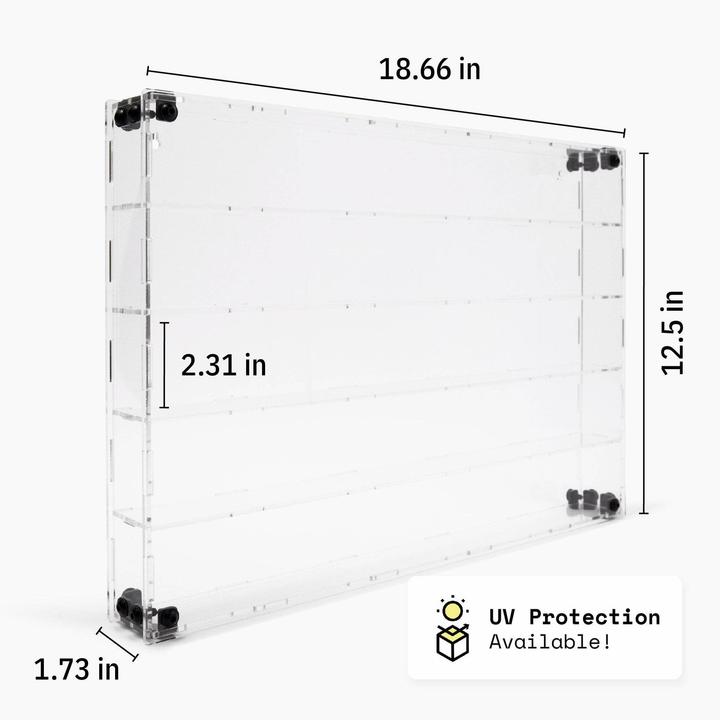 70 Miniature Figure Display Case (Classic V1) - Black / UV Blocking