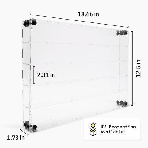 70 Miniature Figure Display Case (Classic V1) - Black / UV Blocking