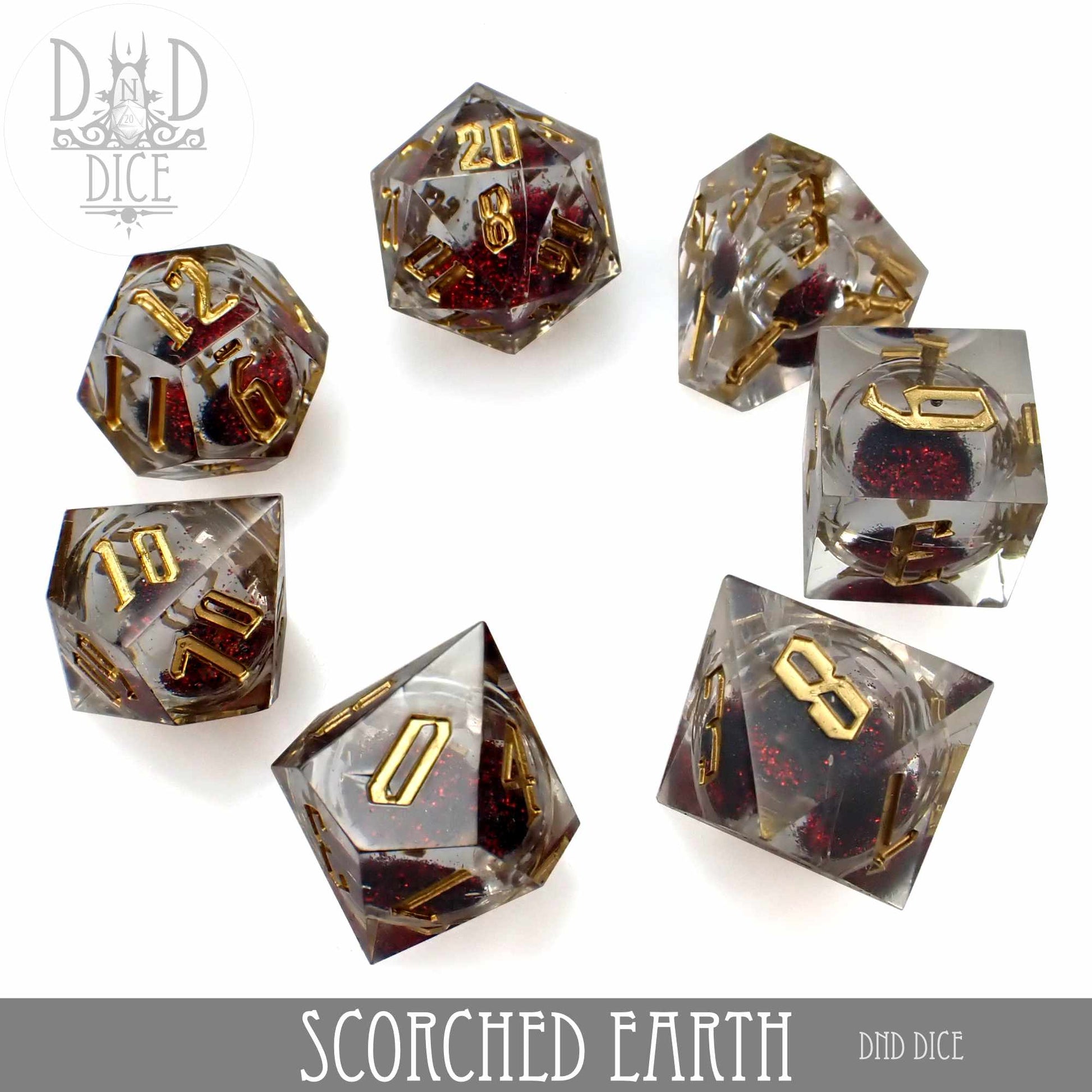 Scorched Earth Liquid Core Dice Set