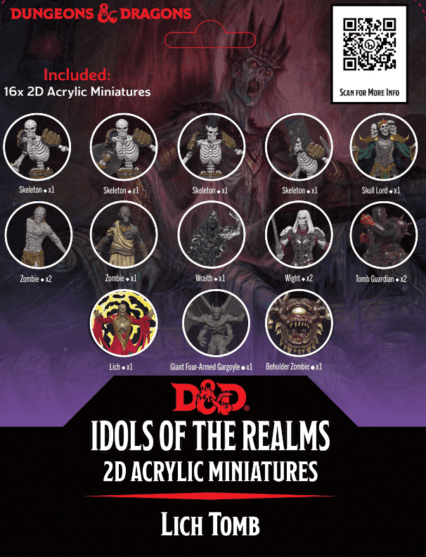 D&D: Idols of the Realms - Lich Tomb - 2D Acrylic Miniatures - 