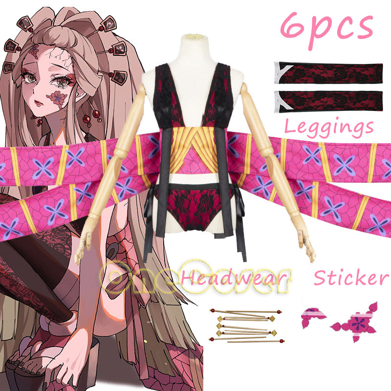 Season 2 Entertainment District Arc Daki Cosplay Costume Headwear Anime Demon Slayer Kimetsu No Yaiba Sexy Uniform Girls Women