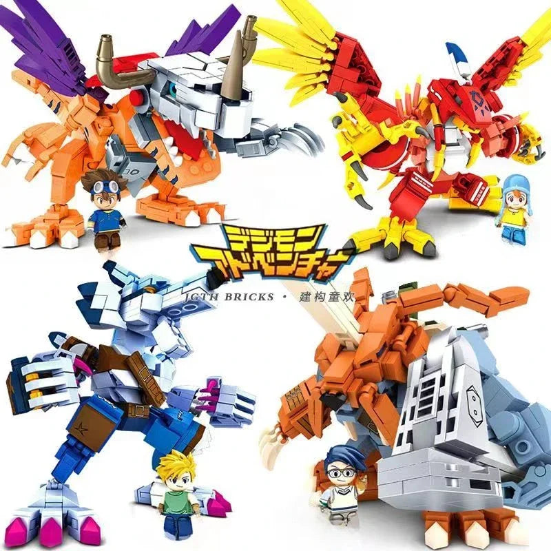 SEMBO BLOCK Building Blocks Digimon Adventure Anime Garuru Mon Zudomon War Greymon Model Splicing Educational Toys Birthday Gift