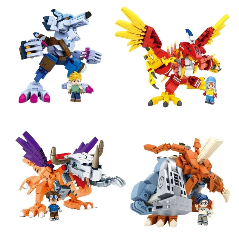 SEMBO BLOCK Digimon Adventure Anime Block Action Doll Model Garudamon Metal Greymon Children's Model Puzzle Toy Birthday Gift