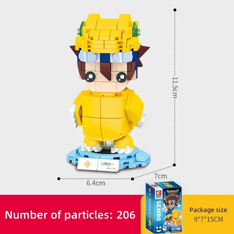 SEMBO BLOCK Digimon Adventure Anime Block Action Doll Model Garudamon Metal Greymon Children's Model Puzzle Toy Birthday Gift