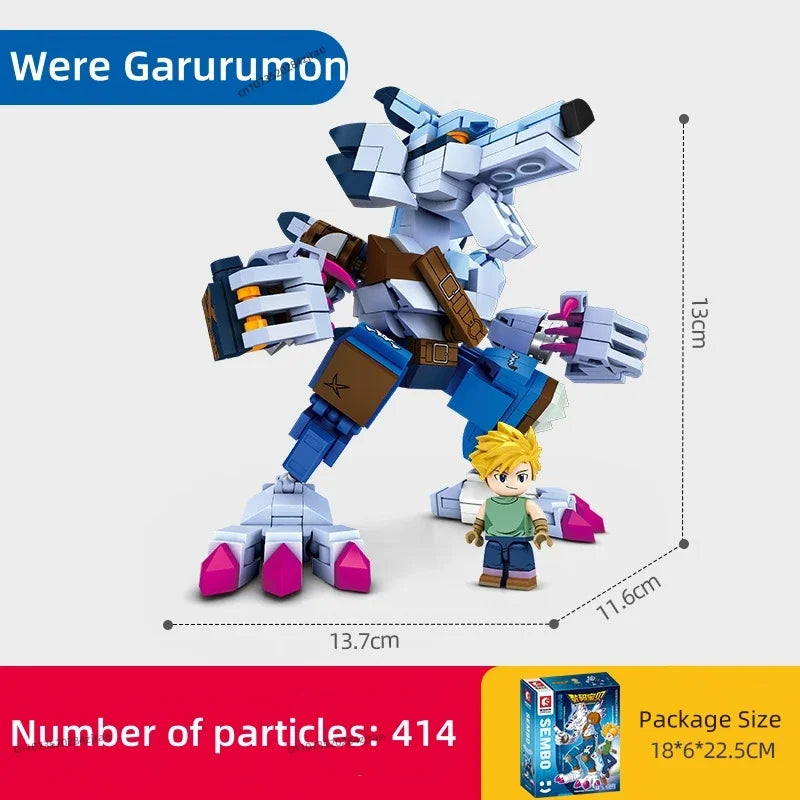 SEMBO BLOCK Digimon Adventure Anime Block Action Doll Model Garudamon Metal Greymon Children's Model Puzzle Toy Birthday Gift