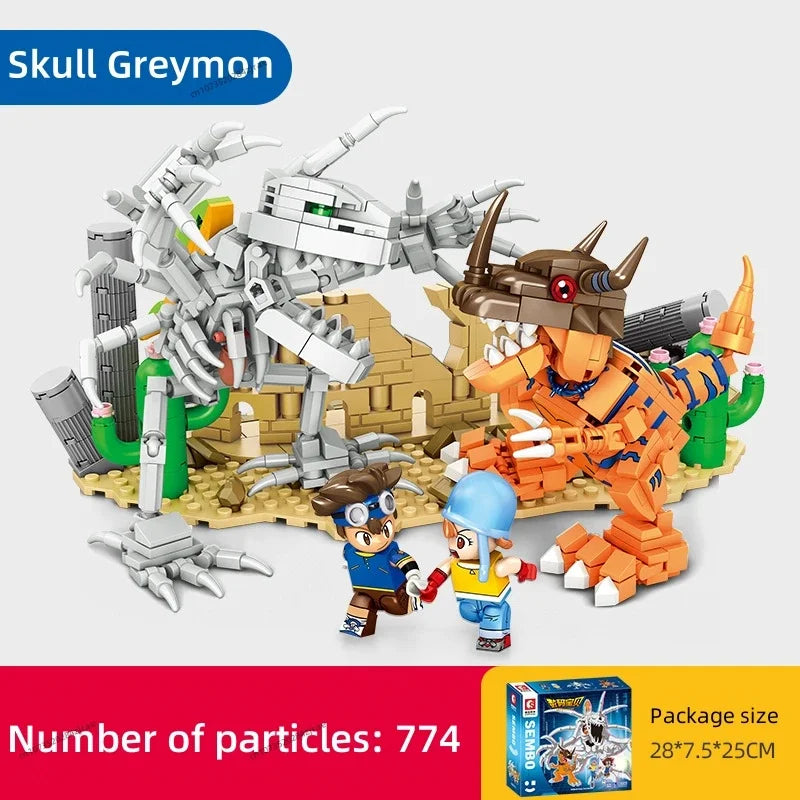 SEMBO BLOCK Digimon Adventure Anime Block Action Doll Model Garudamon Metal Greymon Children's Model Puzzle Toy Birthday Gift