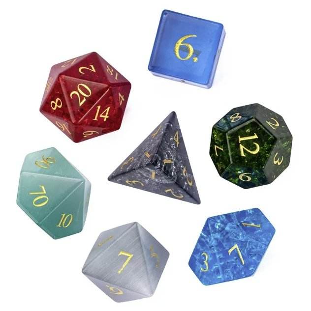 Semi-Precious Dice Bundle (3 Sets + D20) - 