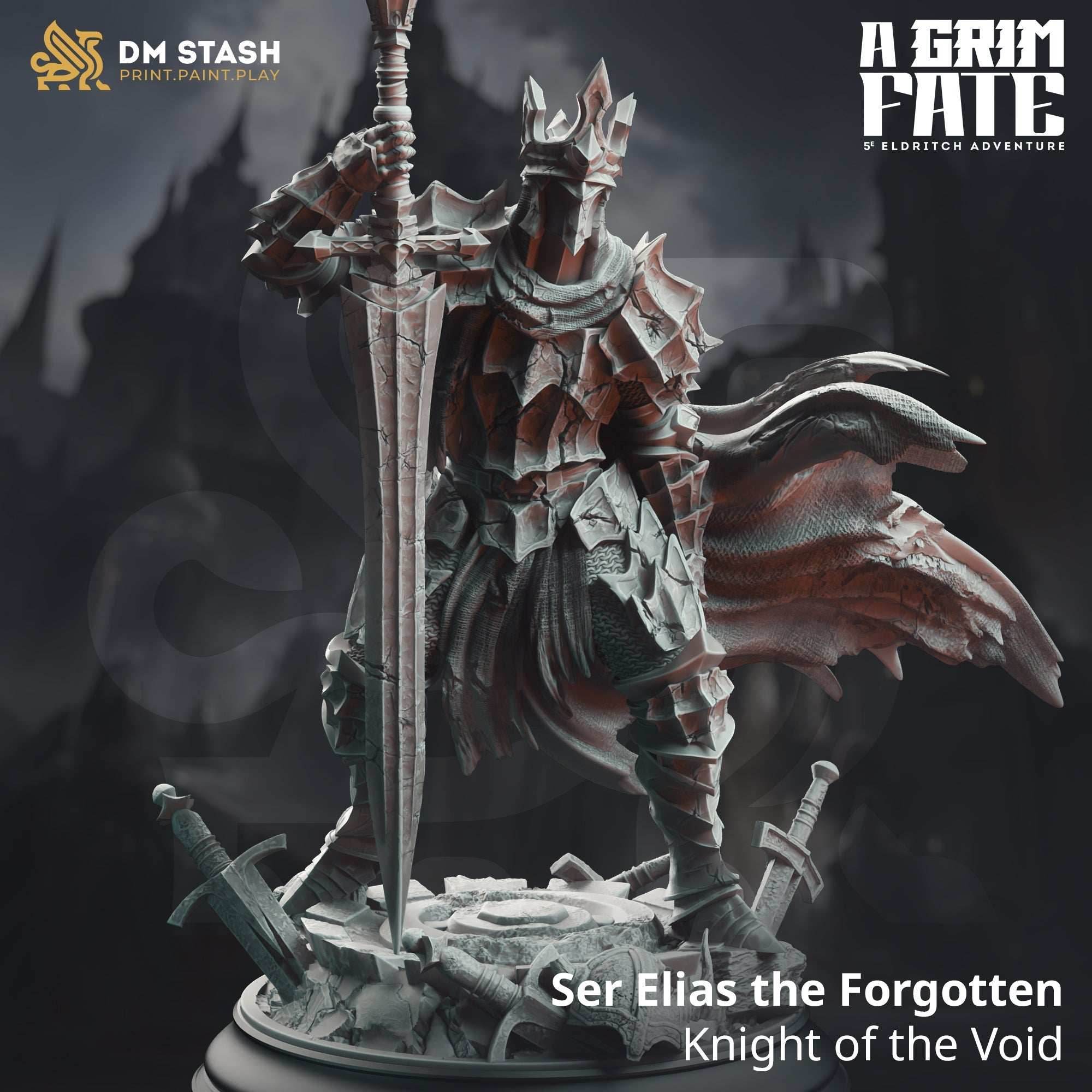 Ser Elias the Forgotten, Knight of the Void (Male Human Paladin) - 32mm Scale