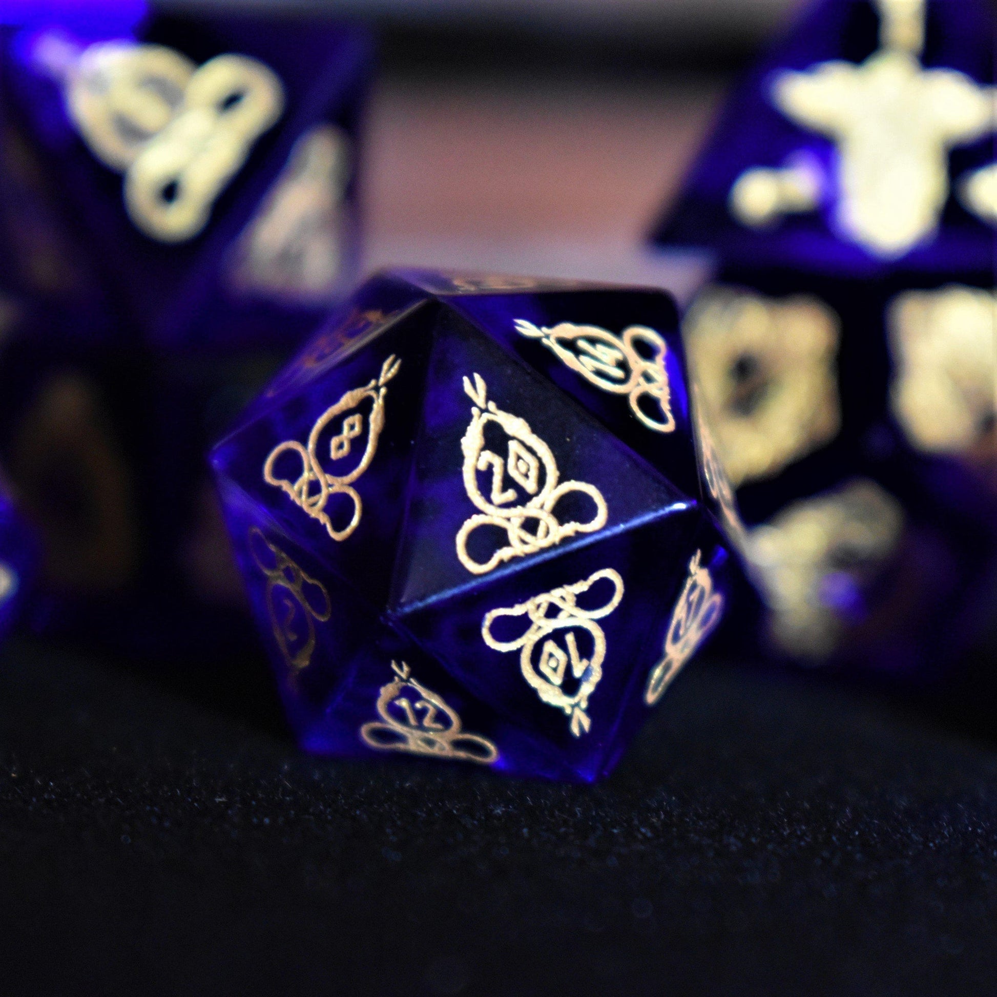 Serpent of Midgard Blue Glass Dice Set