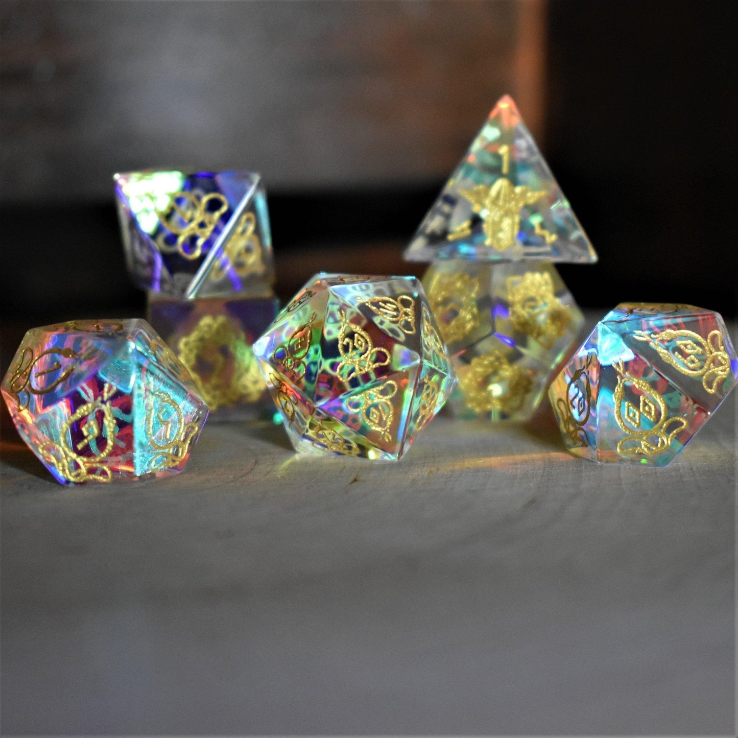 Serpent of Midgard Prism Glass Dice Set