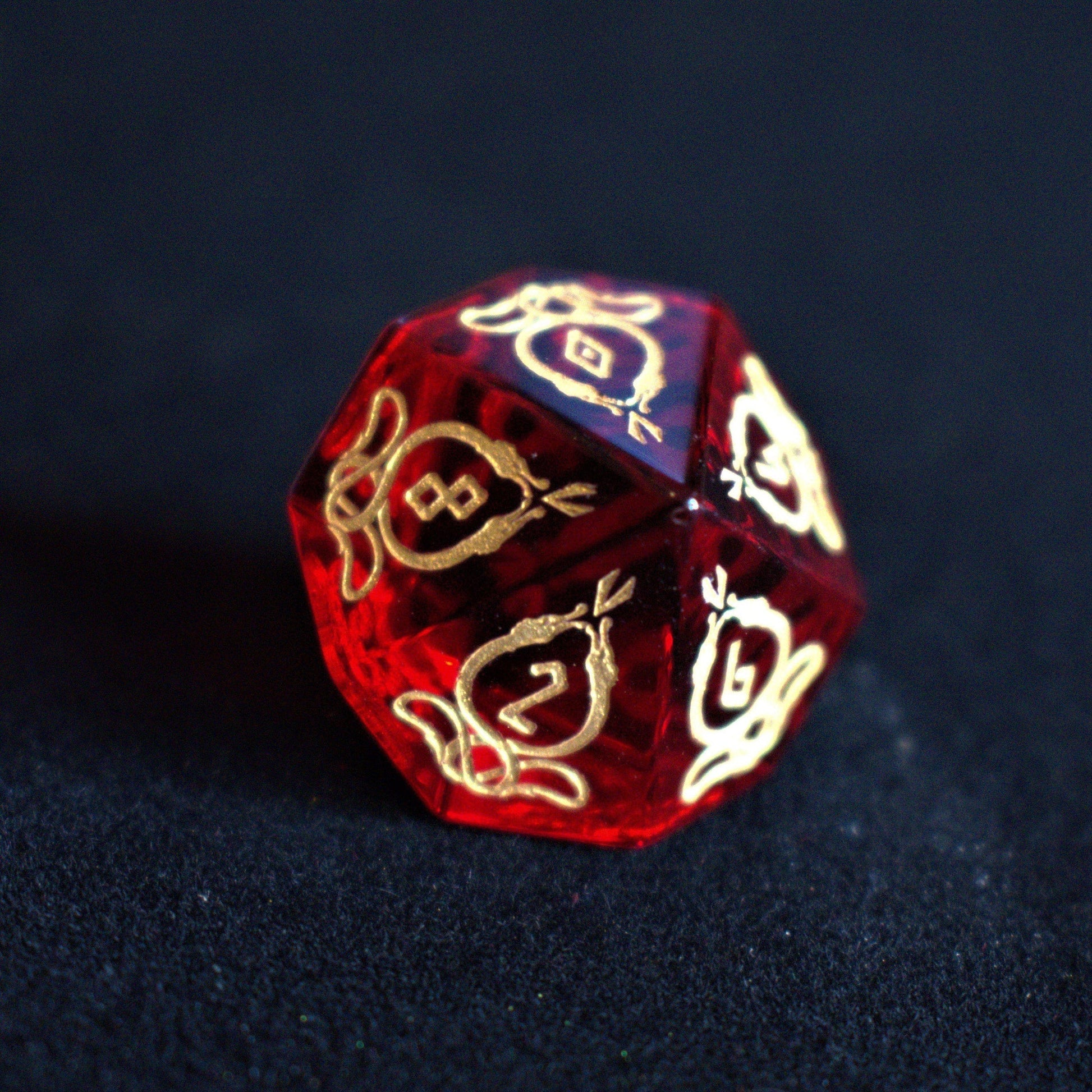 Serpent of Midgard Red Glass Dice Set