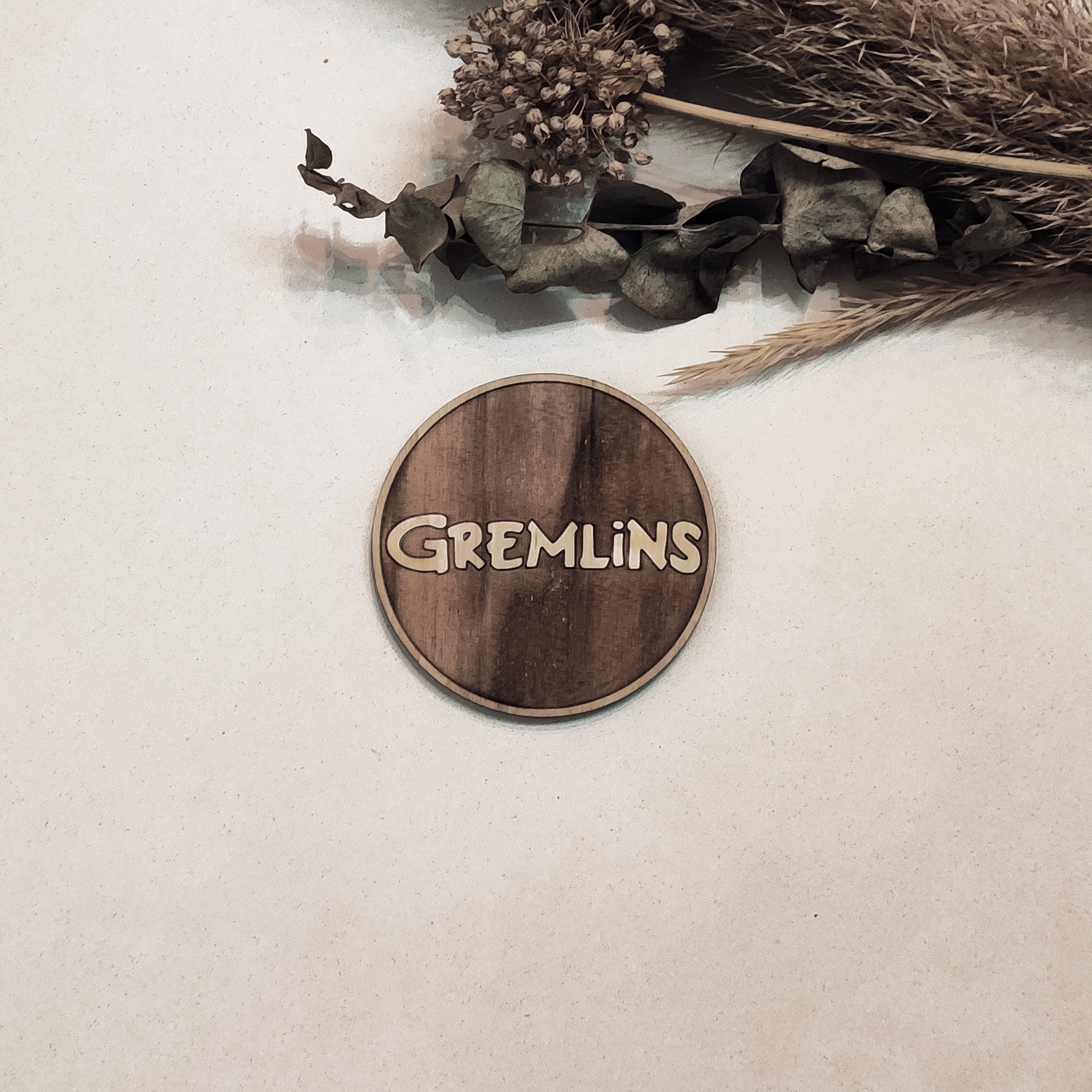 Set of 4 Gremlins Wooden Coasters - Handmade Gift - Housewarming - Wood Kitchenware