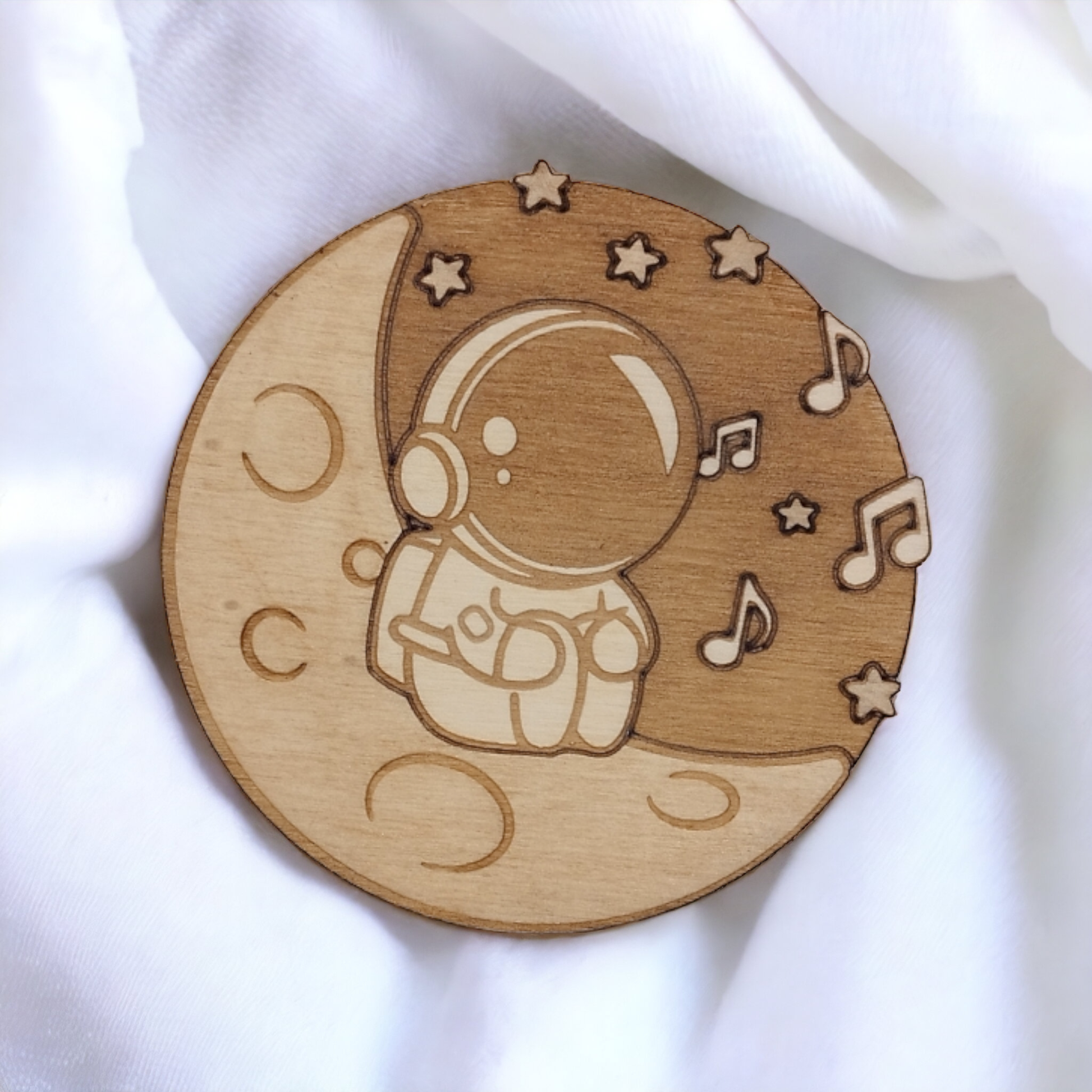 Set of 6 Astronauts Wooden Coasters - Handmade Gift - Housewarming - Wood Kitchenware