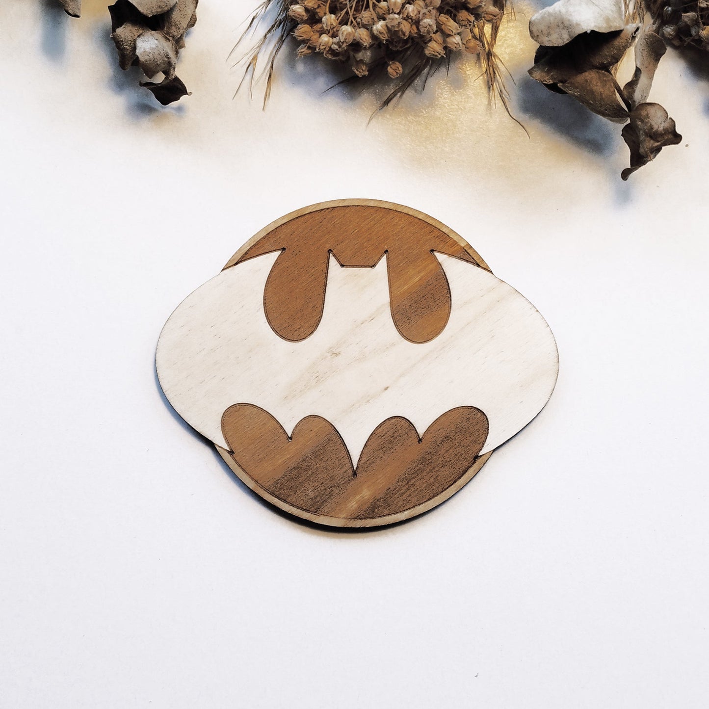 Set of 6 Batman Wooden Coasters - Handmade Gift - Housewarming - Wood Kitchenware