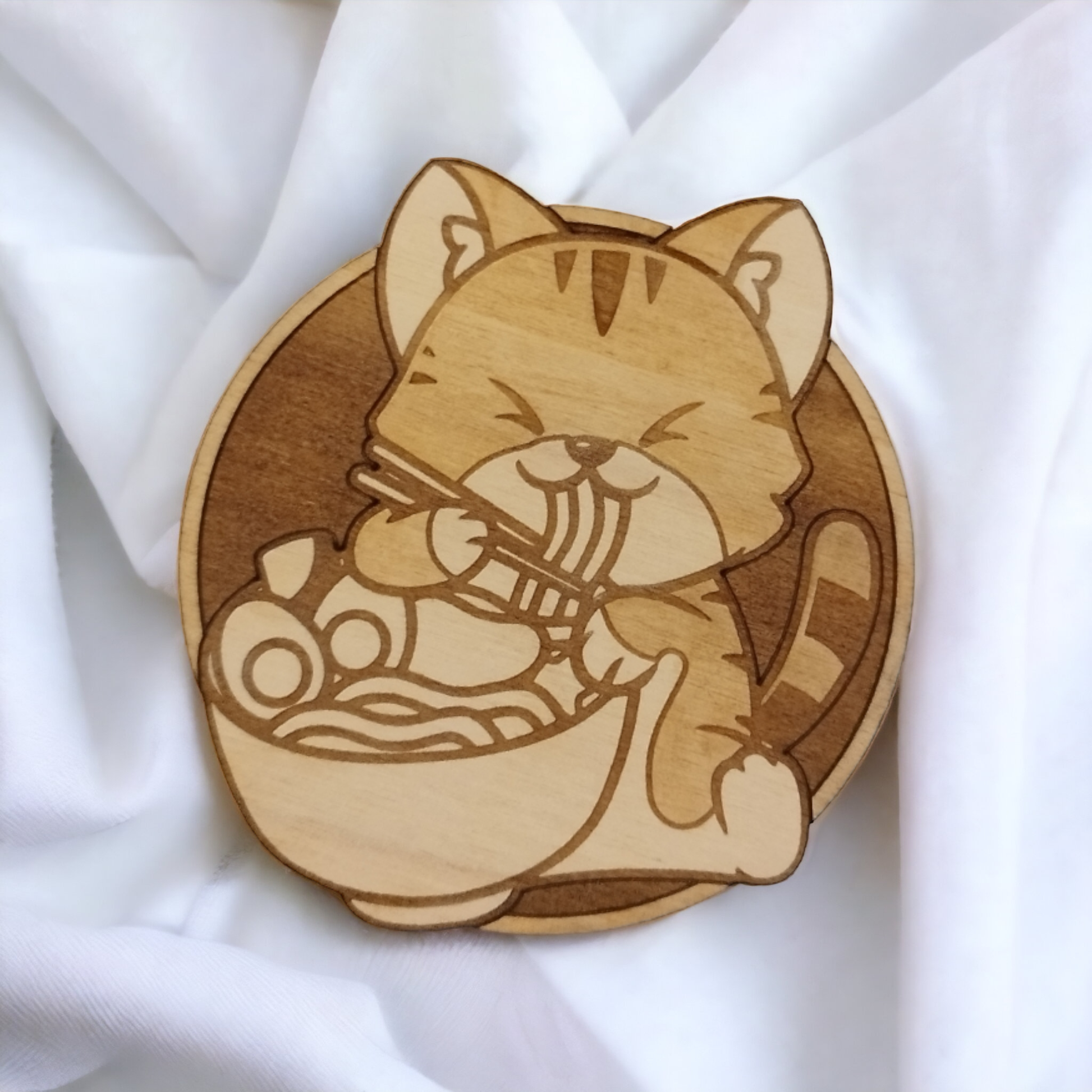 Set of 6 Cat Collection Wooden Coasters - Handmade Gift - Housewarming - Wood Kitchenware