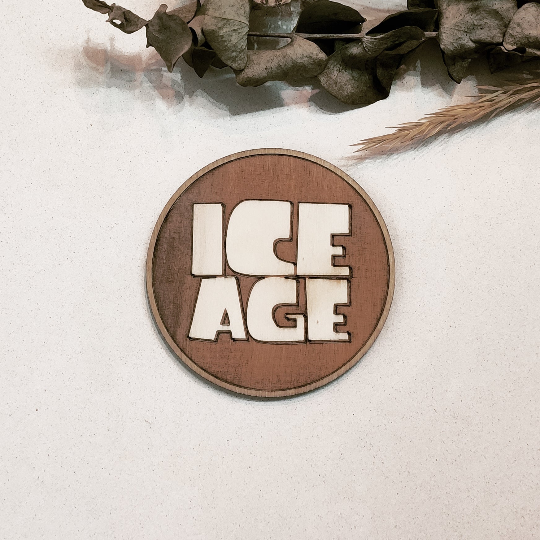 Set of 6 Ice Age Wooden Coasters - Handmade Gift - Housewarming - Wood Kitchenware