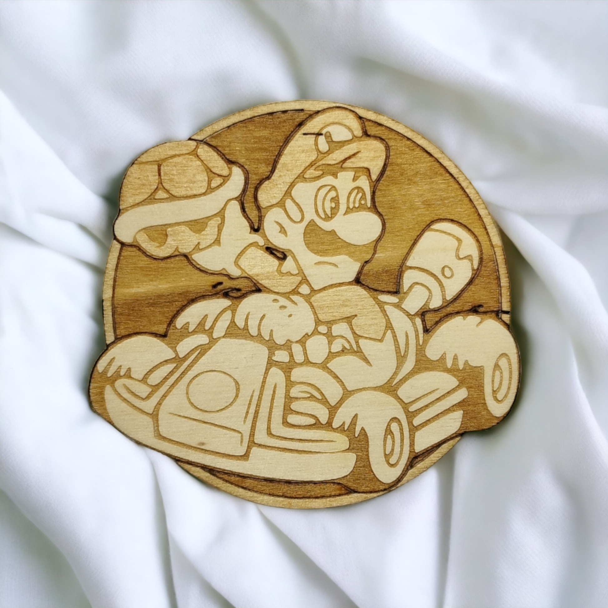 Set of 6 Mario Kart Wooden Coasters - Handmade Gift - Housewarming - Wood Kitchenware - Guardians of The Galaxy