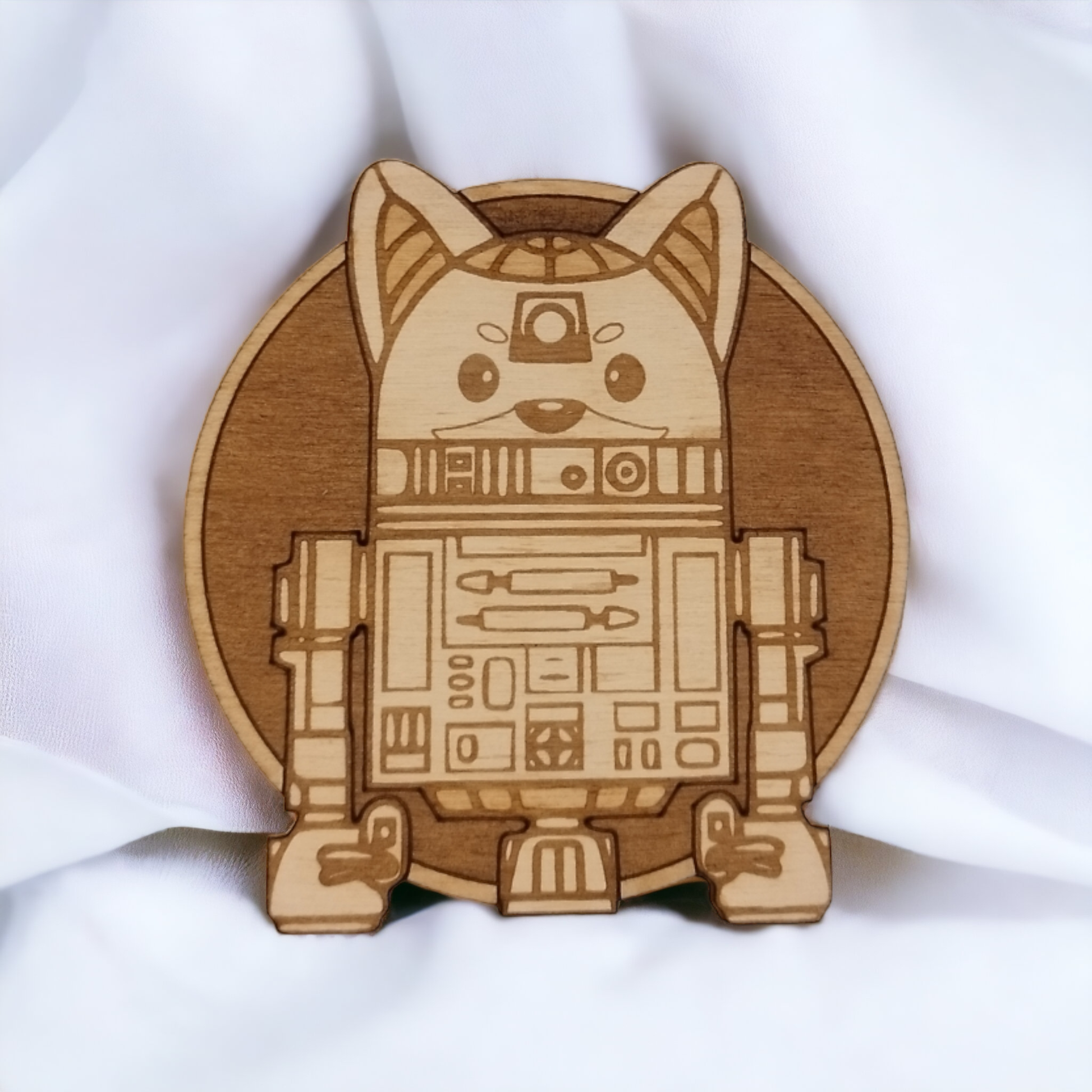 Set of 6 Star Wars Cat Wooden Coasters - Handmade Gift - Housewarming - Wood Kitchenware - Baby Yoda - The Mandalorian