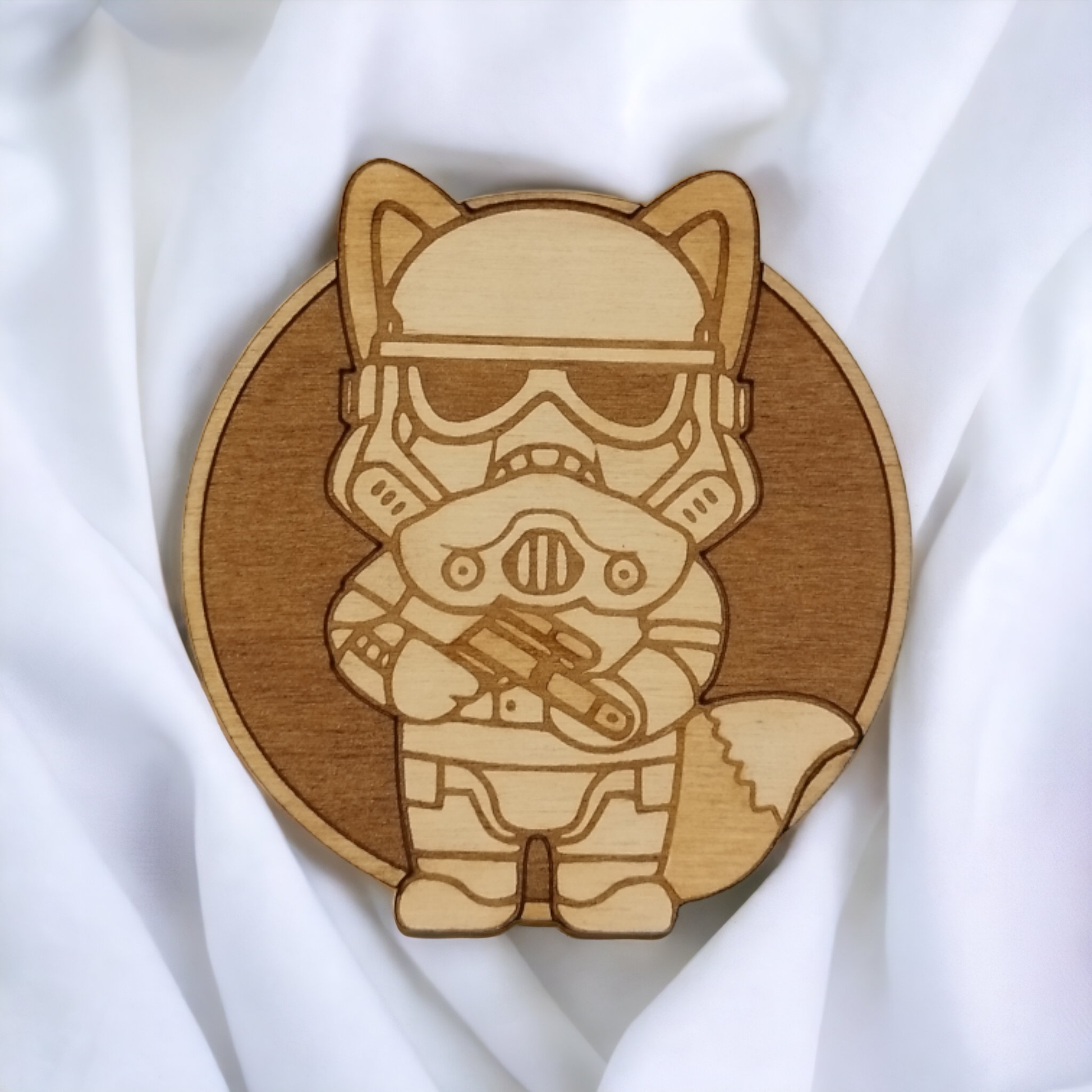 Set of 6 Star Wars Cat Wooden Coasters - Handmade Gift - Housewarming - Wood Kitchenware - Baby Yoda - The Mandalorian