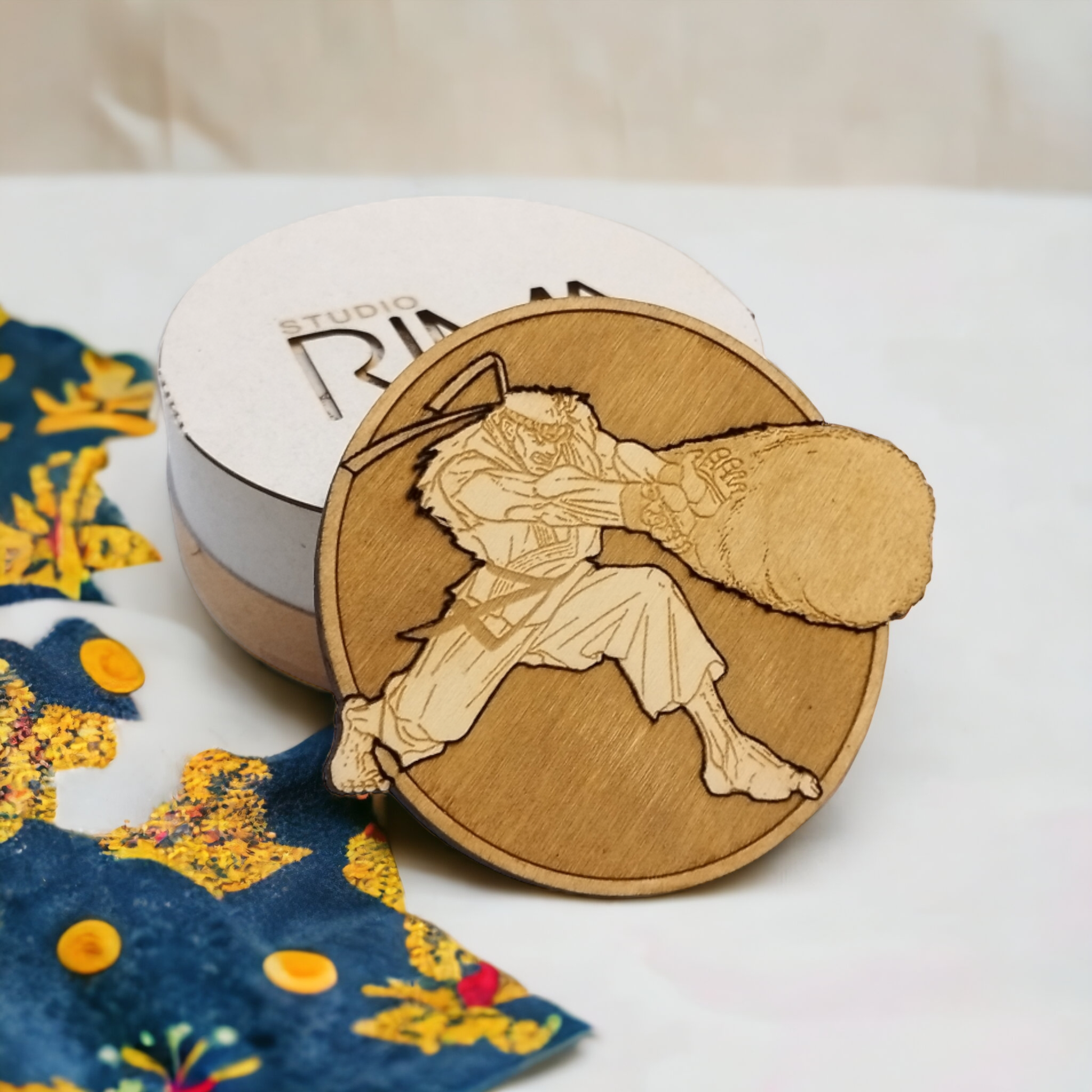 Set of 6 Street Fighter Wooden Coasters - Handmade Gift - Housewarming - Wood Kitchenware