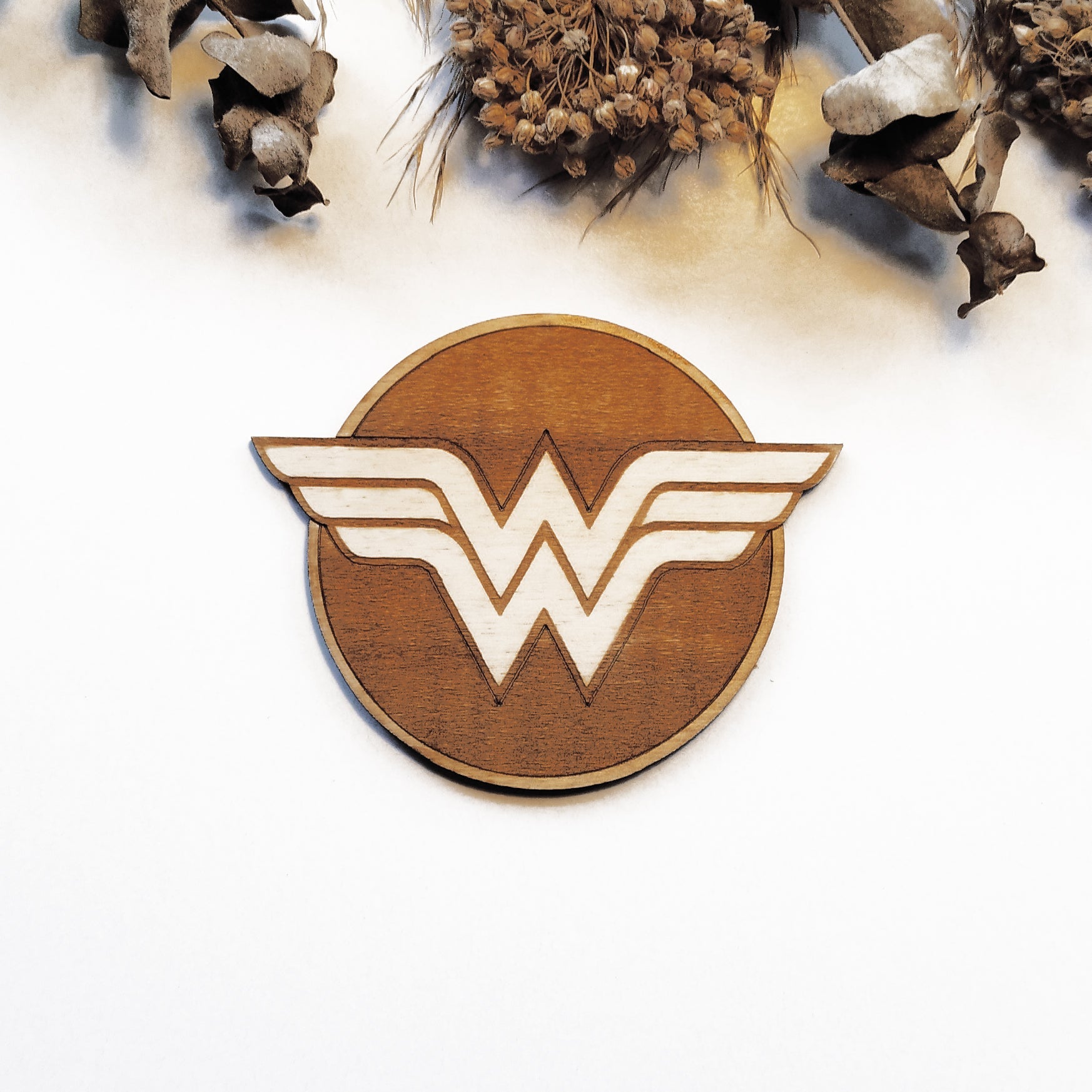 Set of 6 Superheroes Wooden Coasters - Handmade Gift - Housewarming - Wood Kitchenware