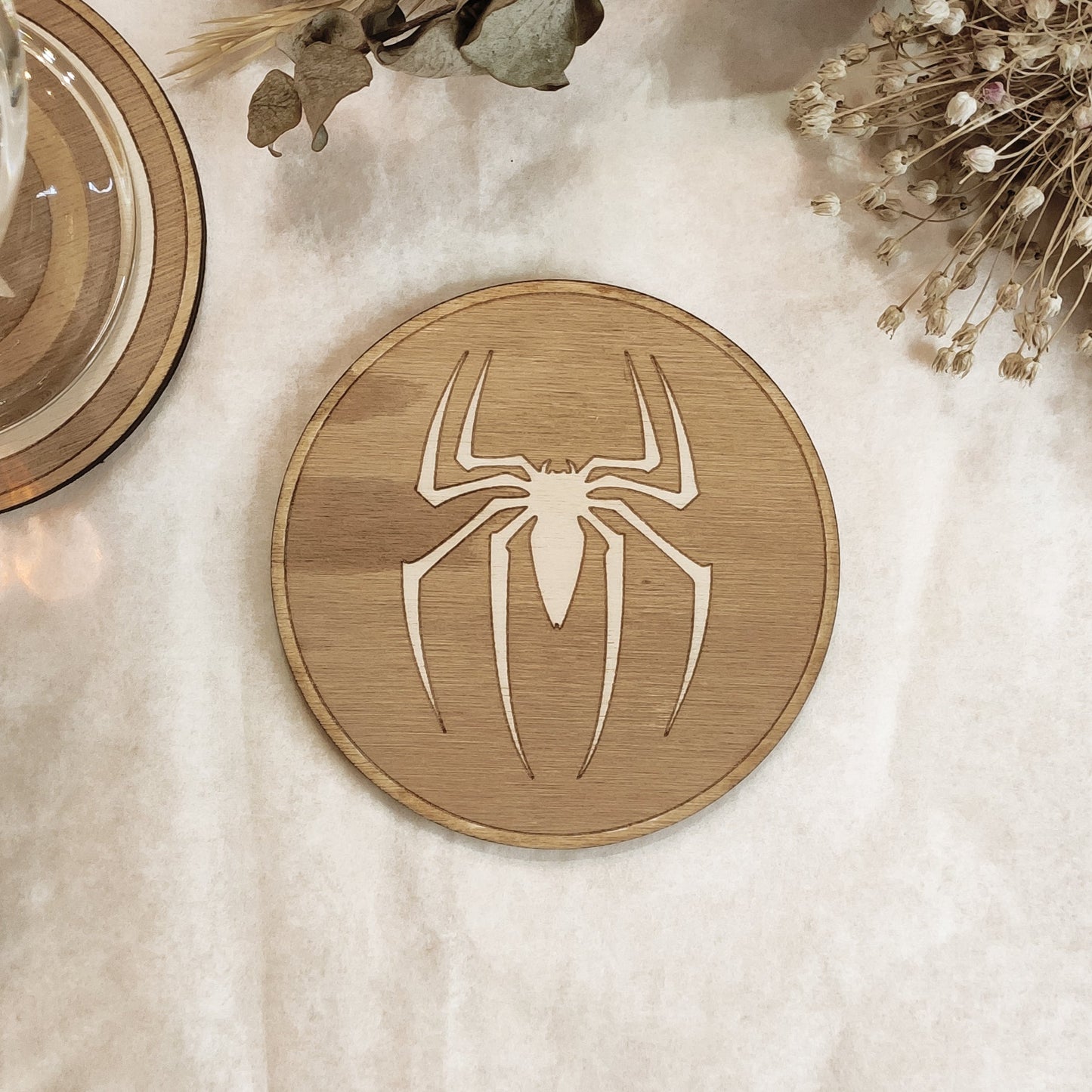 Set of 6 Superheroes Wooden Coasters - Handmade Gift - Housewarming - Wood Kitchenware