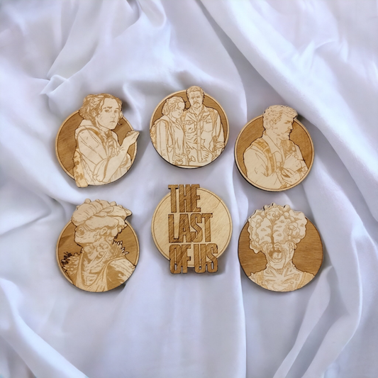 Set of 6 The Last of Us Wooden Coasters - Handmade Gift - Housewarming - Wood Kitchenware