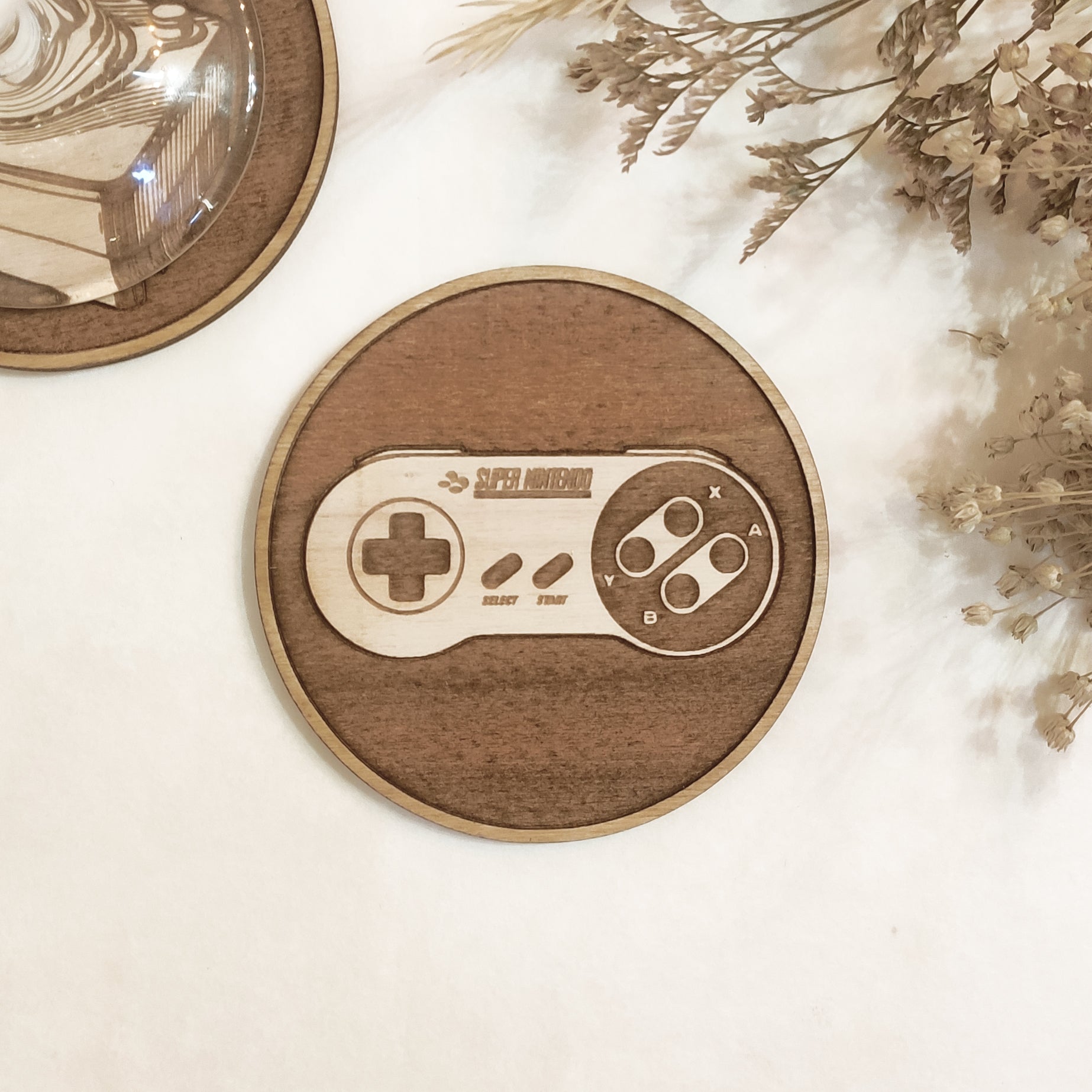 Set of 6 Videogames Controllers Wooden Coasters - Handmade Gift - Housewarming - Wood Kitchenware - Gamer