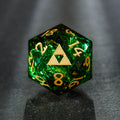 Set of 7 Zelda triforce dice - Dark Green Glitter Resin All Zelda DnD D&D Dice Set