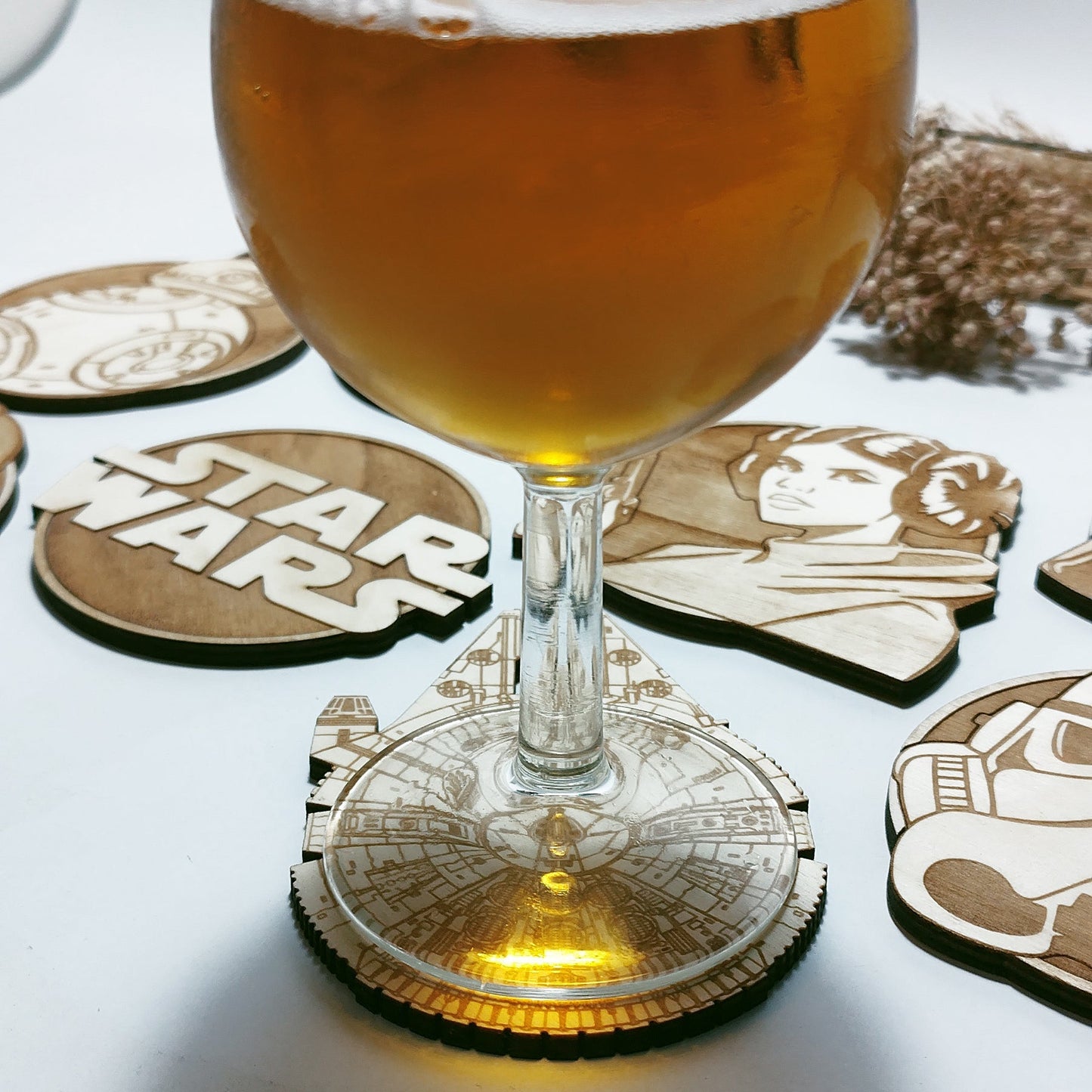 Set of 8 Star Wars Wooden Coasters - Handmade Gift - Housewarming - Wood Kitchenware