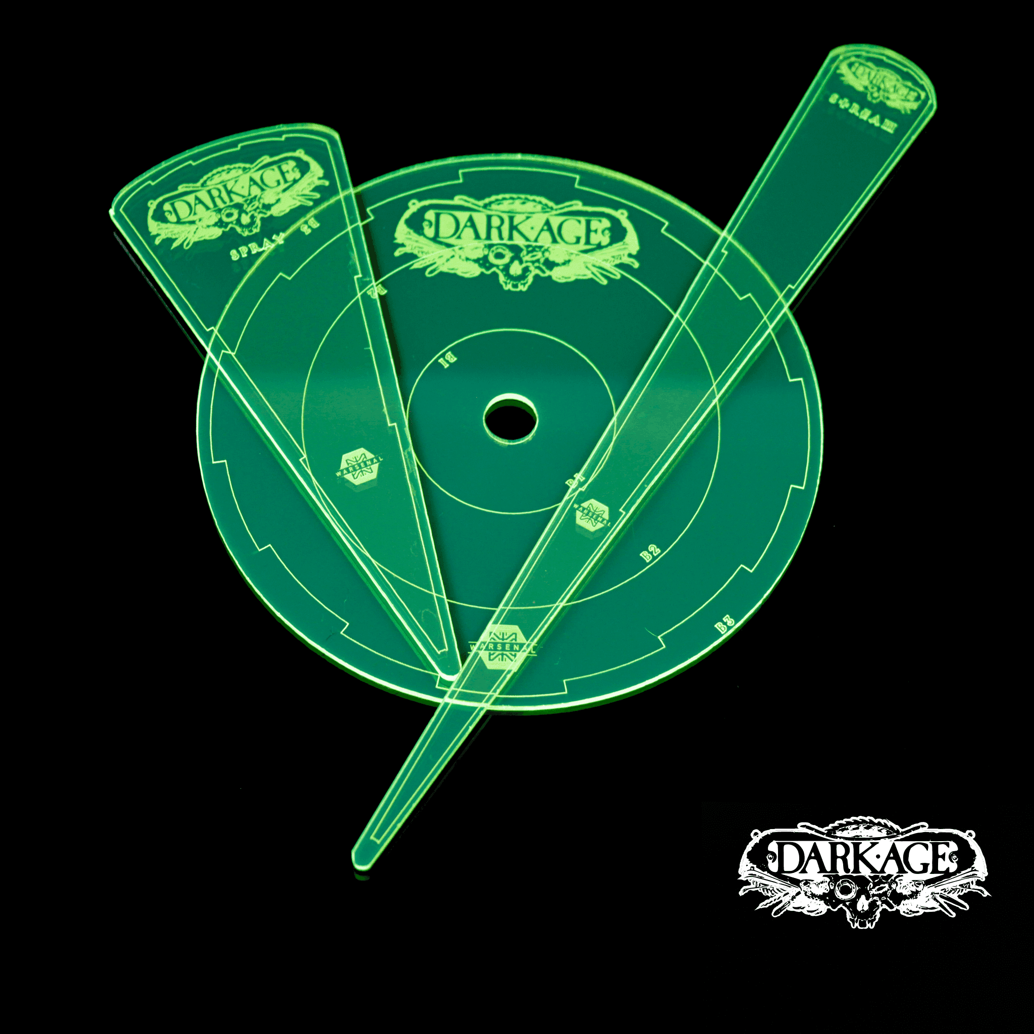 Dark Age Template Set - Fluorescent Green