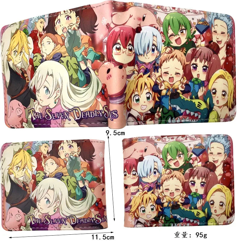 Seven Deadly Sins Nanatsu No Taizai Meliodas PU Leather Bifold Short Wallet Ziper Coin Purse