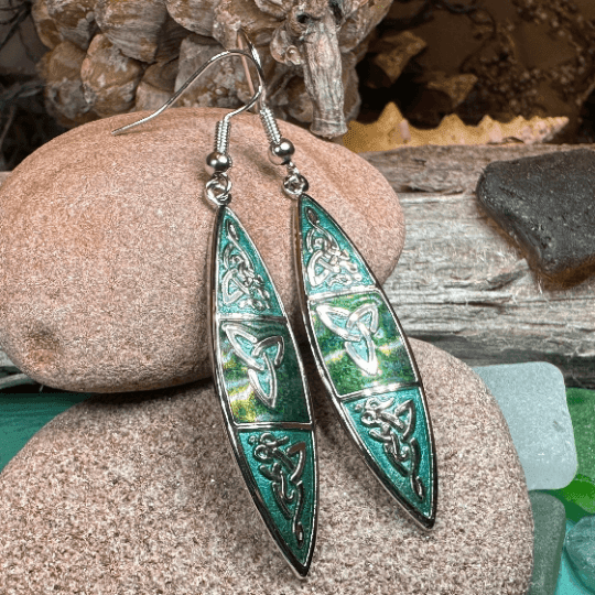 Leonora Celtic Earrings - Green