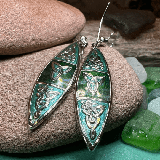Leonora Celtic Earrings - Green