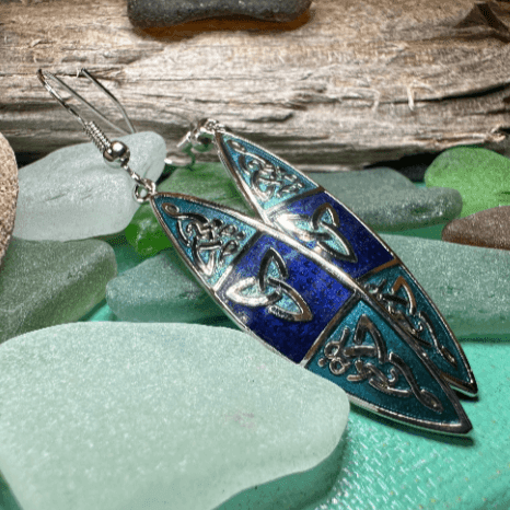 Leonora Celtic Earrings - Blue