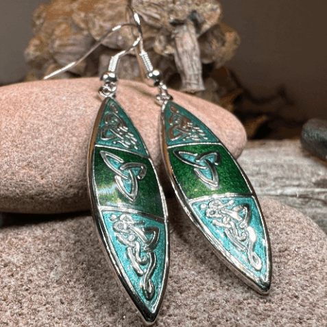 Leonora Celtic Earrings - Green