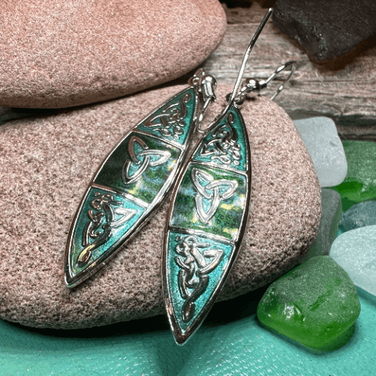Leonora Celtic Earrings - Green