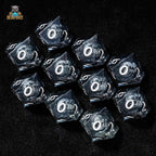 Shadow Skull  D10 Dice Black Translucent Resin 10 Sided Dice