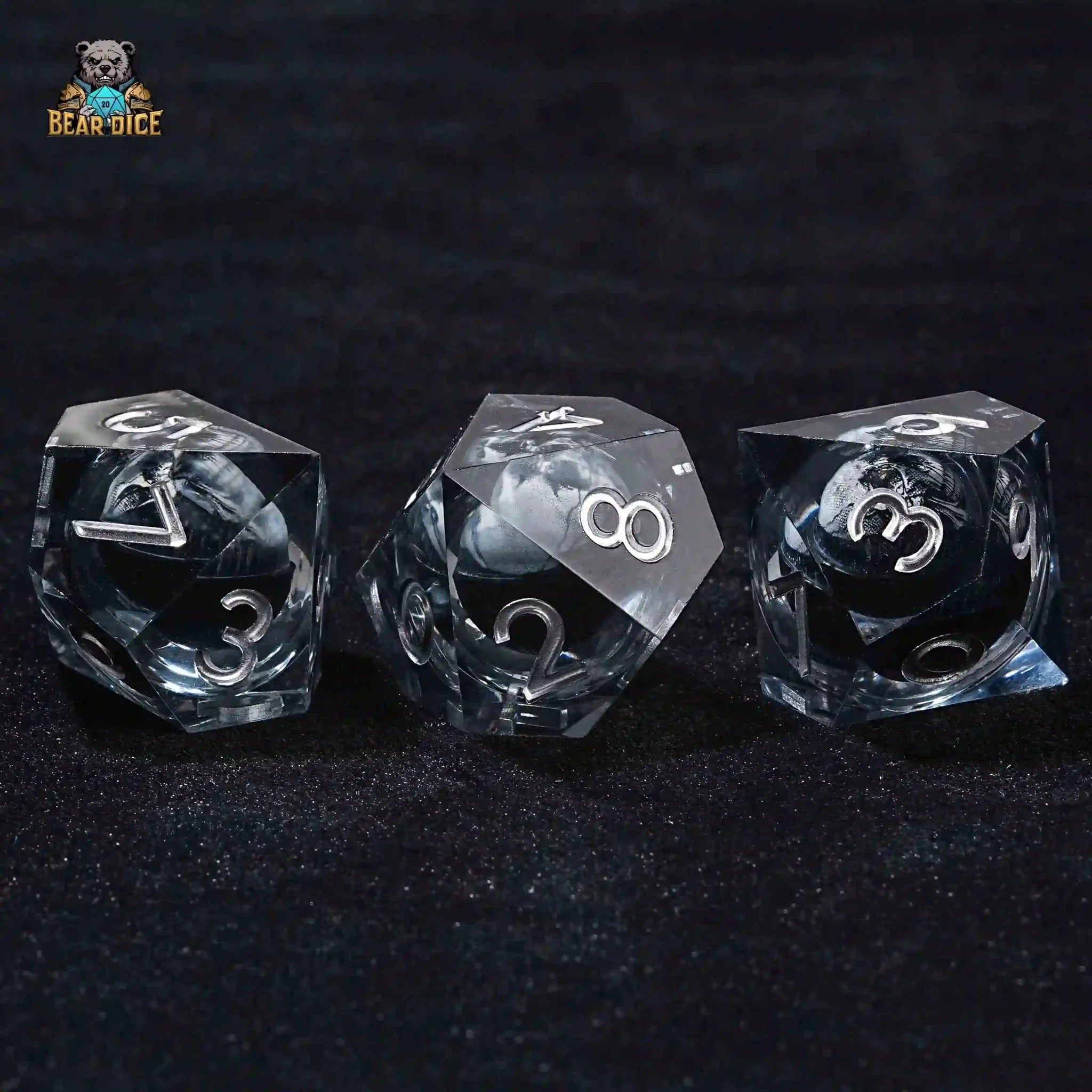 Shadow Skull  D10 Dice Black Translucent Resin 10 Sided Dice