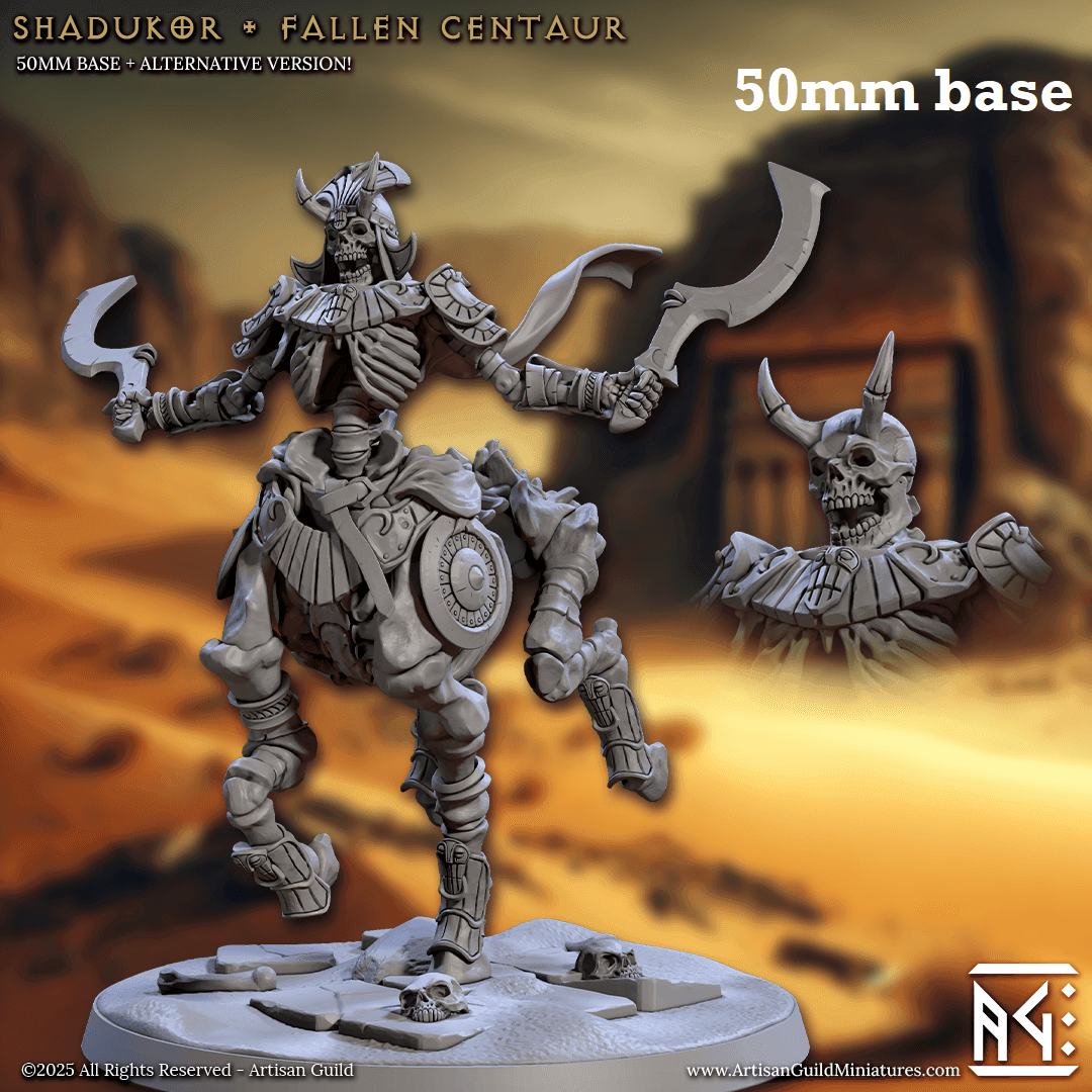 Shadukor, Fallen Centaur (Horned Skeleton Warrior) - With Helmet