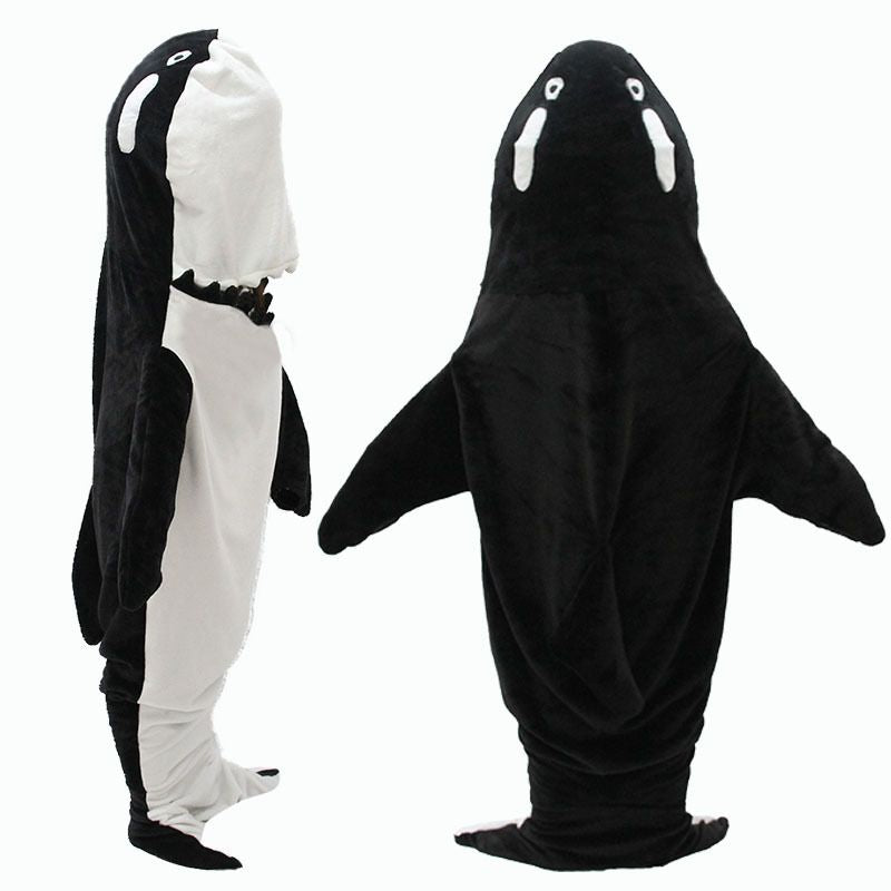 Shark Blanket Shark Sleeping Bag Tail Wearable Fleece Throw Blanket for Adult