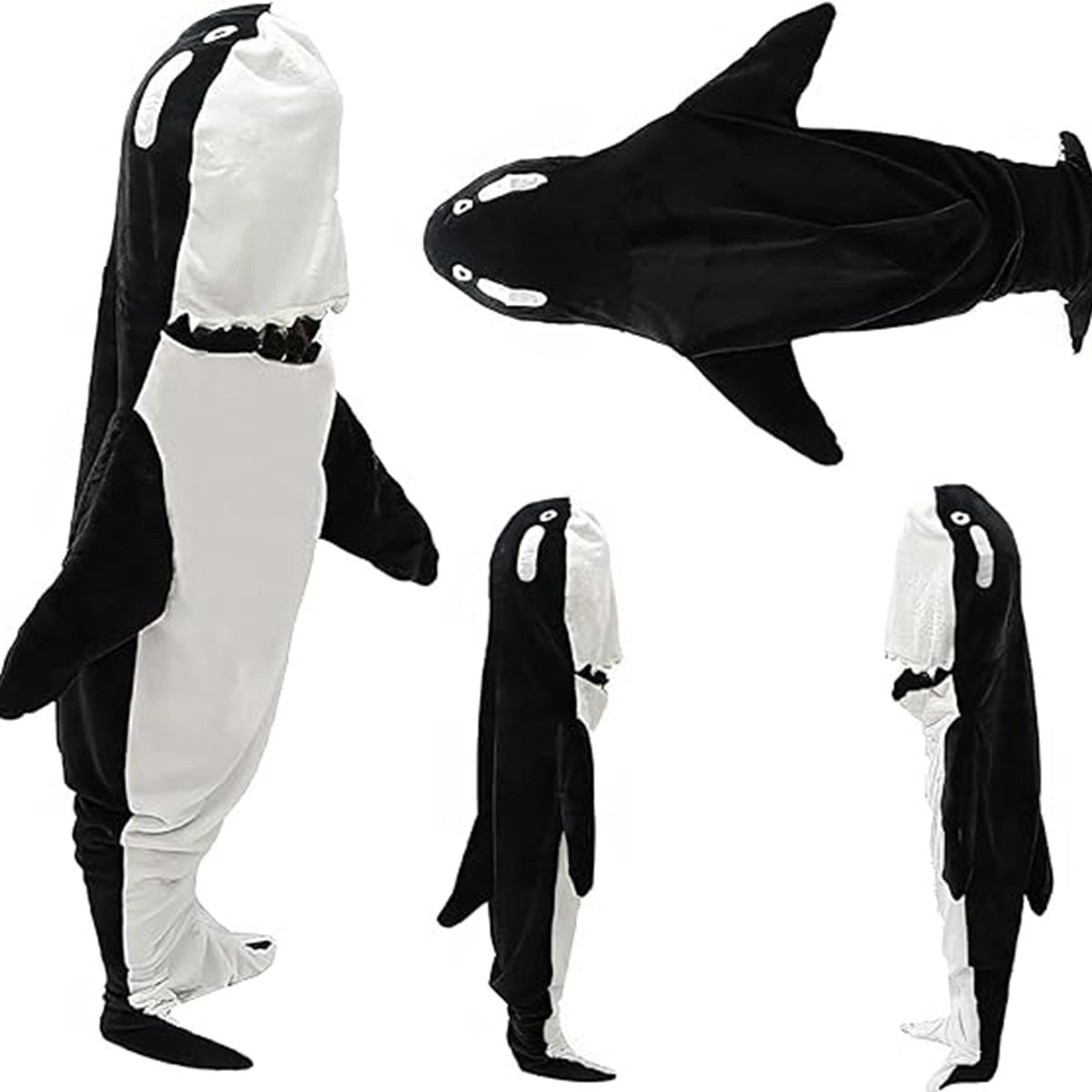 Shark Blanket Shark Sleeping Bag Tail Wearable Fleece Throw Blanket for Adult